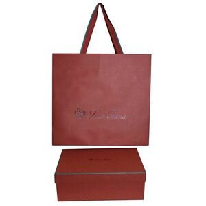 Loro Piana Shopping Bag and Box Set Unisex OS Brown Luxury Packaging Good